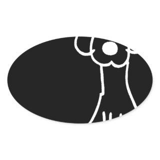 Abstract Animal Doodle Dog Oval Sticker