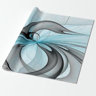 Abstract Anthracite Gray Blue Modern Fractal Art