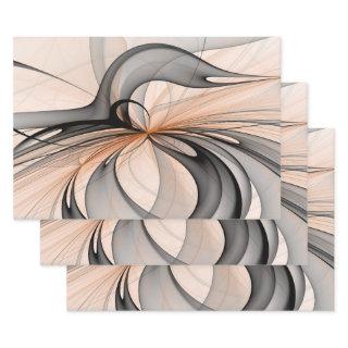 Abstract Anthracite Gray Sienna Modern Fractal Art  Sheets
