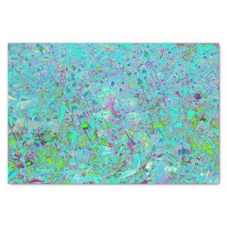 Abstract Aqua Green and Purple Coneflower Garden Tissue Paper