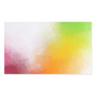 Abstract Art Blank Template Colorful Red Yellow Rectangular Sticker