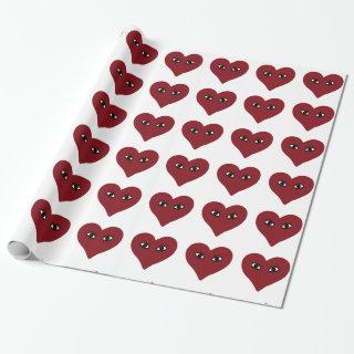 Abstract Art Red Heart Face
