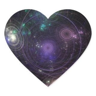 Abstract Art Universe Heart Sticker