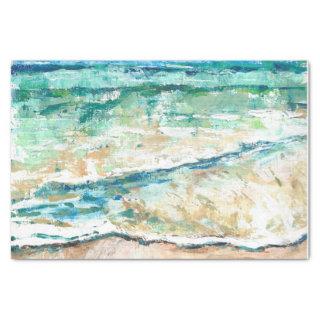 Abstract Beach Coastal Shoreline Artwork Tissue Paper