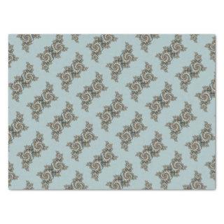 Abstract Beige Light Blue Fractal Art Spirals Tissue Paper