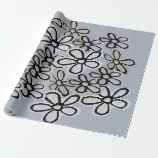 Abstract Black And White Daisies pattern