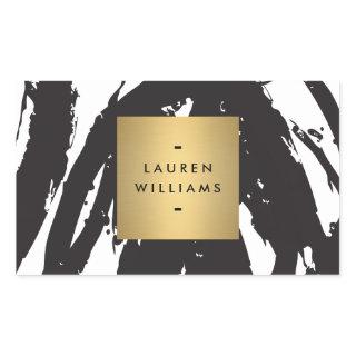 Abstract Black Brushstrokes Personalized Stickers