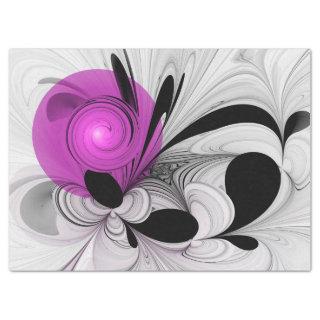 Abstract Black Gray With Magenta Fractal Art Tissue Paper
