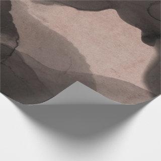 Abstract Black Ivory Creamy Ink Painting Pink
