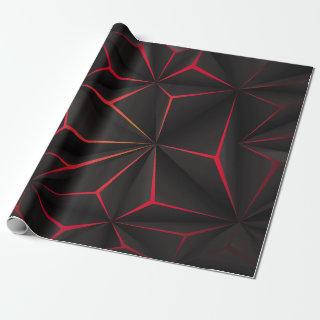 Abstract black polygon red light futuristic techno