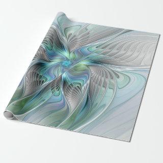 Abstract Blue Green Butterfly Fantasy Fractal Art