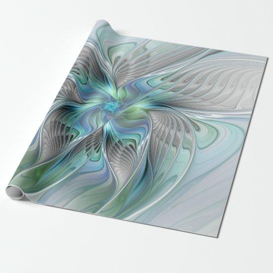 Abstract Blue Green Butterfly Fantasy Fractal Art