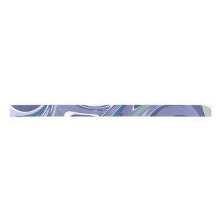 Abstract Blue Marble Swirl Stylish Personalized Satin Ribbon