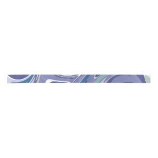 Abstract Blue Marble Swirl Stylish Personalized Satin Ribbon