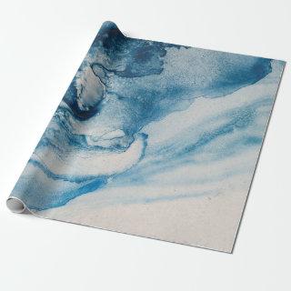 Abstract Blue Waves or Clouds on Cream