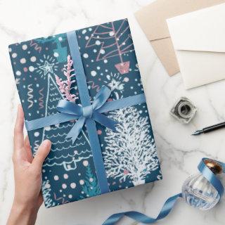 Abstract Christmas Trees Pattern