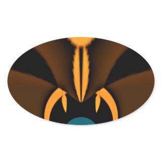 Abstract Color Contrast Art Print Oval Sticker