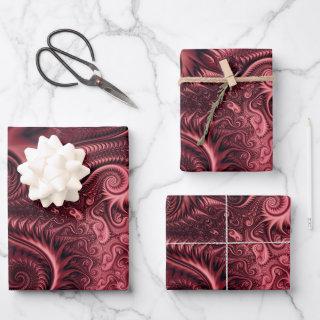 Abstract Colorful Burgundy Carmine Spiral Pattern  Sheets