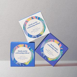 Abstract Colorful Custom Bridal Shower Thank You Classic Round Sticker