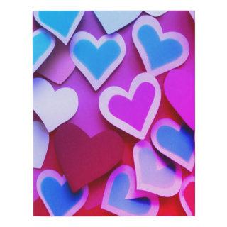 Abstract Colorful Paper Hearts Faux Canvas Print