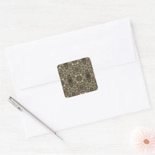 Abstract Colorful Twirlers / Mirror / Sepia /  Square Sticker