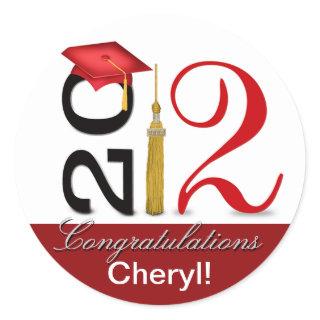 Abstract Congratulations Graduate - 2012 Tassel Classic Round Sticker