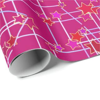 Abstract Constellation of Stars, Deep Fuchsia Pink