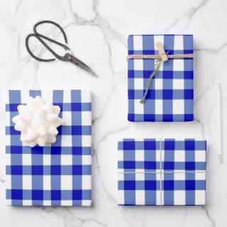 Abstract Cottagecore Picnic Plaid Pattern in Blue  Sheets
