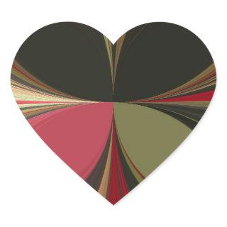 Abstract Design with Flowing Lines Art Print Heart Sticker