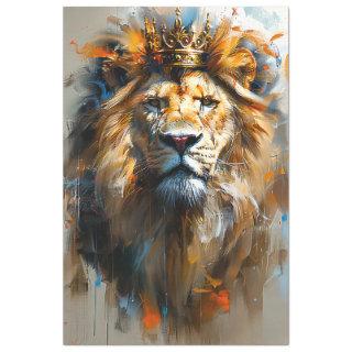 Abstract Digital Lion Painted Decoupage Tissue Paper