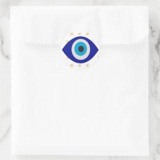 Abstract Evil Eye Modern Fortune Teller Starry Classic Round Sticker