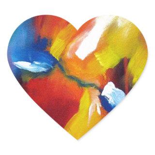 Abstract Expressionism Painting Heart Sticker