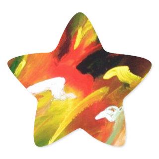 Abstract Expressionism Painting Star Sticker