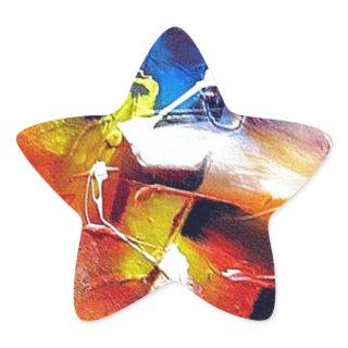 Abstract Expressionism Painting Star Sticker