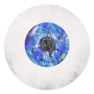 Abstract eye art, eye, optometry, ophthalmology classic round sticker