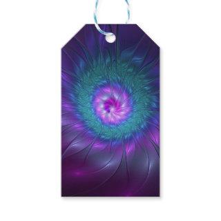 Abstract Floral Beauty Colorful Fractal Art Flower Gift Tags