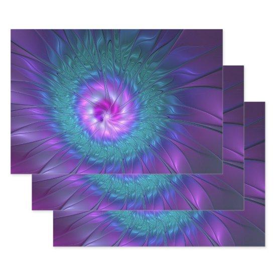 Abstract Floral Beauty Colorful Fractal Art Flower  Sheets