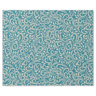 Abstract floral dark cyan pattern