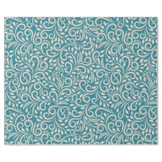 Abstract floral dark cyan pattern