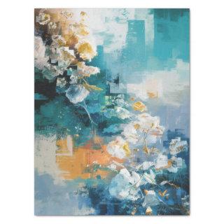 Abstract Floral Painting Background Decoupage Tissue Paper
