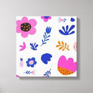 Abstract Flower and Leaf Patterns Canvas Print