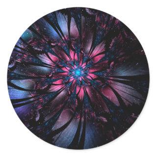 Abstract fractal flower design.   classic round sticker