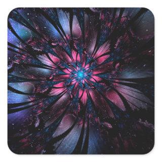 Abstract fractal flower design.  square sticker