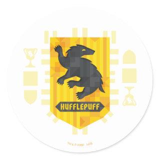 Abstract Geometric HUFFLEPUFF™ Crest Classic Round Sticker
