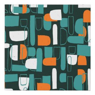 Abstract Geometric Shapes, Vintage Style. Faux Canvas Print