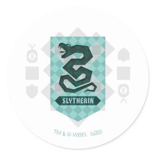 Abstract Geometric SLYTHERIN™ Crest Classic Round Sticker