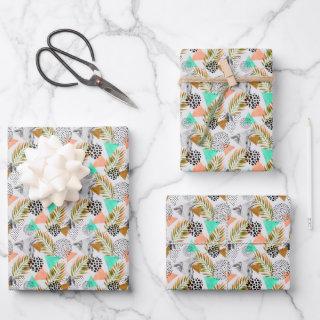 Abstract Geometric Tropical Leaf Pattern  Sheets