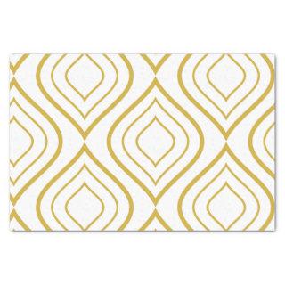 Abstract geometrical, white and gold tissue paper