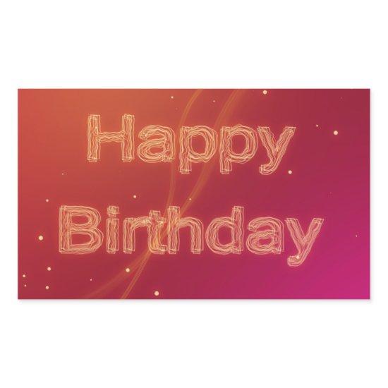 Abstract Glowing Happy Birthday - Sticker