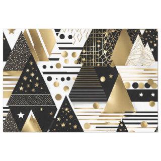 abstract gold and black triangles tissue paper